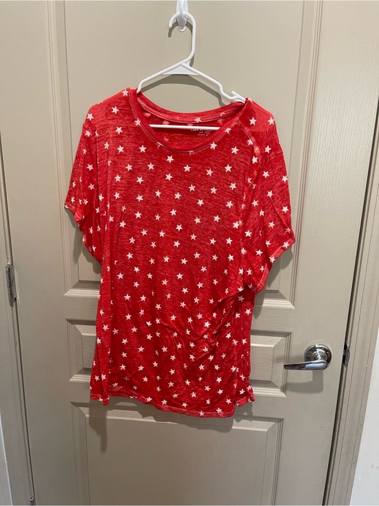 Lane Bryant Tops - Lane Bryant Red Star-Print Short Sleeve Tee